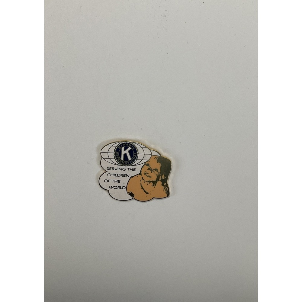 Kiwanis International Serving The Children Of The World Gold Tone Lapel Hat Pin
